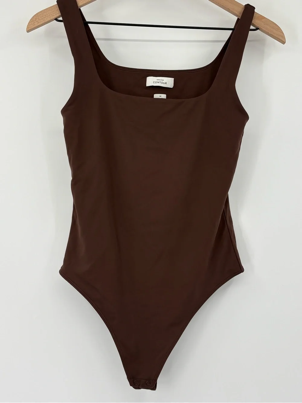 Aritzia Babaton Contour Pursue Squareneck Bodysuit Brown Medium - Picture 11 of 16
